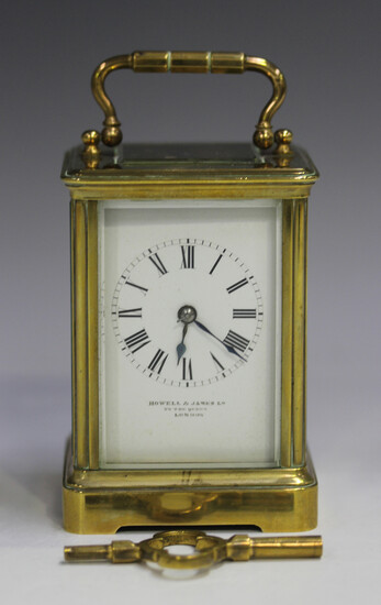 An early 20th century French brass cased diminutive carriage clock by Richard & Cie, with eight