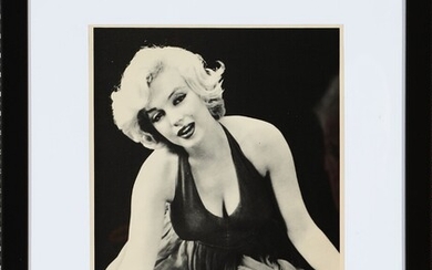 NOT SOLD. An original American b/w pin-up offset photography of Marilyn Monroe (1926-1962). C. 1954....