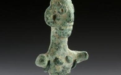 Anatolian Bronze Standing Female Idol Figure