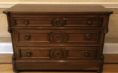 Antique 19th C American Victorian Carved Dresser