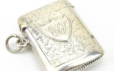 Antique English Sterling Silver Vesta Case Pendant