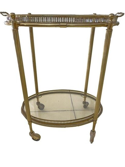 Antique French bronze & glass buffet table
