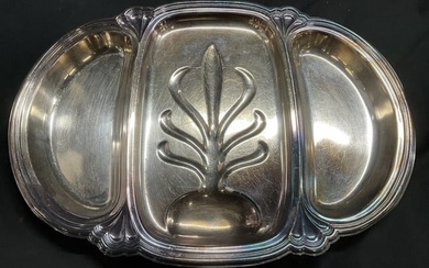 Antique Silver Plate 3-Part Meat Serving Platter