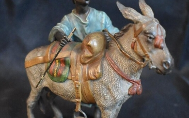 Antique Vienna Bronze: Donkey and Owner