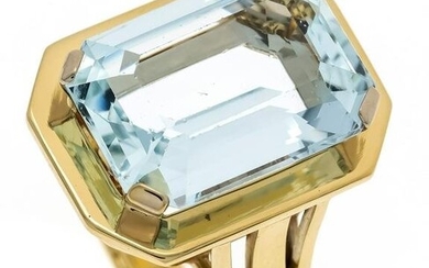 Aquamarine ring GG 585/000 wit