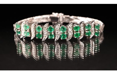 Armband mit Smaragd- und Diamantbesatz, WG 585
