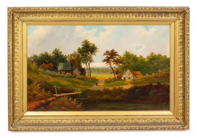 Artist Unknown (19th Century) Village in Landscape