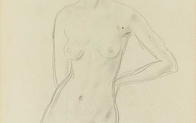 Augustus John (1878-1961) Standing Nude with a portrait study to...