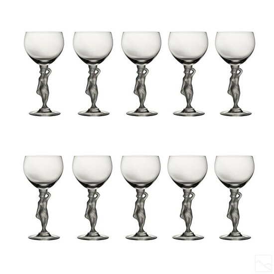 Bayel Bacchante Art Crystal Stemmed Wine Glass SET