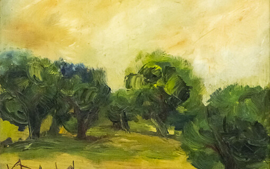 Bella Sciaky (1907-2001) - Landscape, Oil on Cardboard.