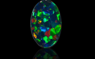 Black "Nobby" Opal with Multi-color Fire