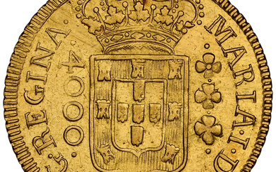 Brazil: , Maria I gold 4000 Reis 1803/1-(B) AU Details (Reverse Cleaned) NGC, ...