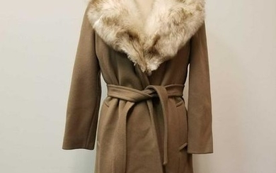 Bromleigh Wool with Fox Collar Trench Style Coat
