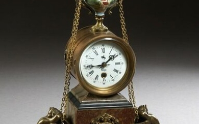 Bronze and Marble Mantel Clock, early 20th c., by
