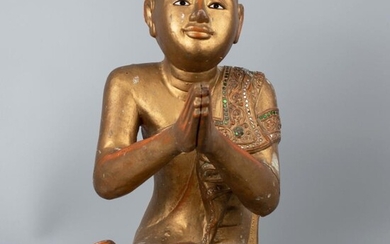 佛像印度 二十世纪 Buddha statue (with damage), 20th century. H...