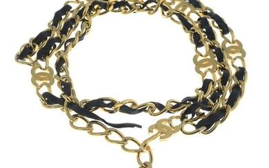 CHANEL - a woven chain belt. Designed as a gold-tone