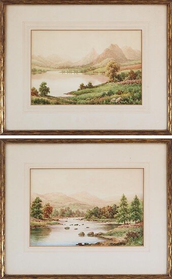 CHARLES BOOL, pair of landscapes, 19C/20C. FR3SH.