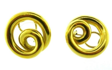 CHIC Angela Cummings 18k Yellow Gold Swirl Earrings