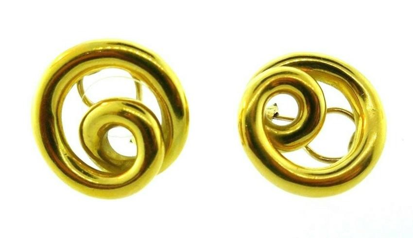 CHIC Angela Cummings 18k Yellow Gold Swirl Earrings