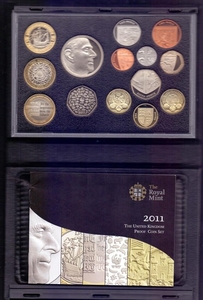 COINS : 2011 UK delux proof coin set in special case, with t...