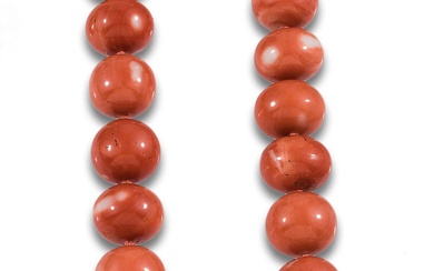 CORAL AND WHITE GOLD NECKLACE