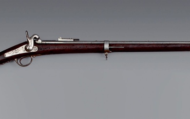 Carabine modèle 1859, canon octogonal puis rond, poinçonné : “M” et “F” dans un ovale,...