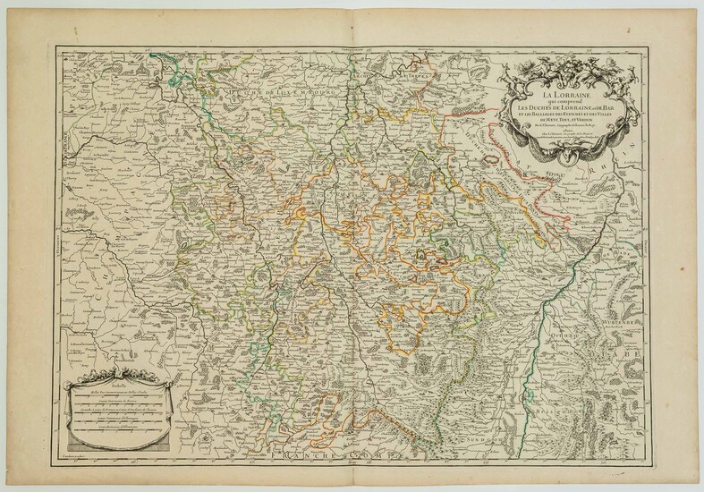 Carte de 1695 : « LA LORRAINE qui comprend... - Lot 58 - Vermot et Associés