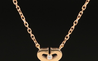 Cartier 18K Rose Gold C Heart de Cartier Necklace with Diamond Accent