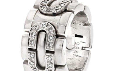 Cartier 18K White Gold Panthere Maillon Ring