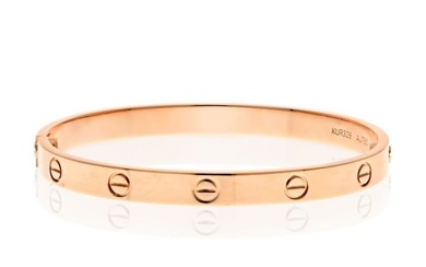 Cartier Love 18K Rose Gold Love Size 18 Bracelet
