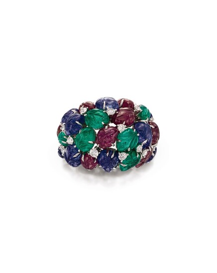 Cartier | 'Tutti Frutti' Gem Set and Diamond Ring | 卡地亞 | 「水果錦囊」 寶石 配 鑽石 戒指