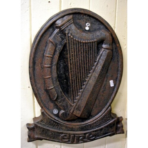 Cast iron wall plaque with Harp symbol and 'EIRE' under
