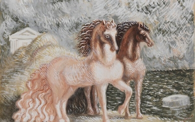 Cavalli in riva al mare, seconda metà anni Trenta, Giorgio de Chirico (Volos 1888 - Roma 1978)