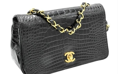 Chanel Classic Black Crocodile Leather Purse
