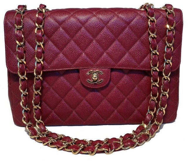 Chanel Quilted Caviar Leather Jumbo Classic Flap Bag