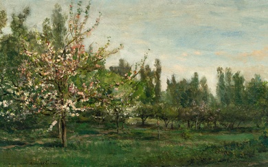 Charles–François Daubigny (1817 - Paris - 1878) – Blühender Obstgarten (Le verger) (Orchard in bloom (Le verger))