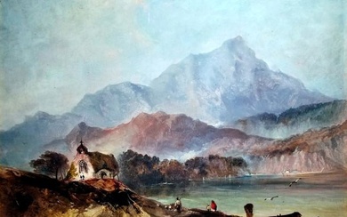 Charles Smith: Mountain Landscape 1870s Oil/Paper
