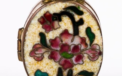 Chinese Cloisonne Floral Locket Pendant