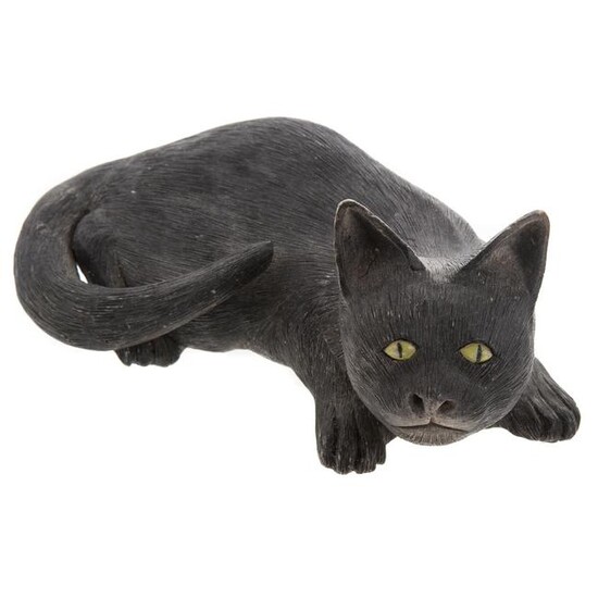 Chinese Famille Noir Porcelain Cat