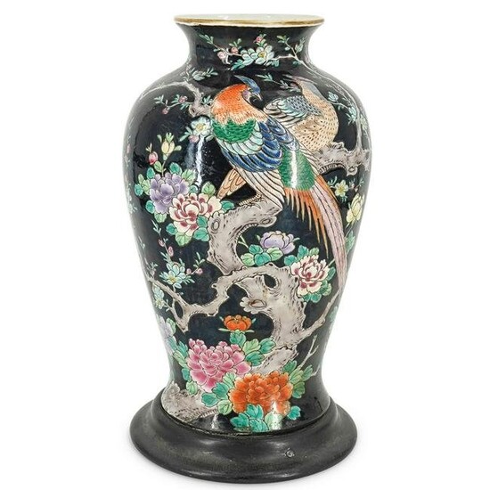 Chinese Famille Noire Porcelain Vase