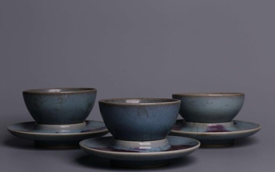 Chinese Jun Ware Cup and Plate Set