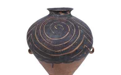 Chinese Painted Grey Pottery Jar, Neolithic Period (7000-1700 BCE)