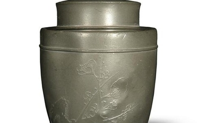 Chinese Pewter Tea Caddy, Late 19th Century