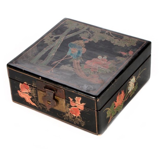 Chinese black lacquer box.