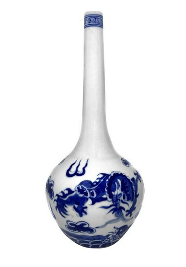 Chinese bottle porcelain vase with decoration of