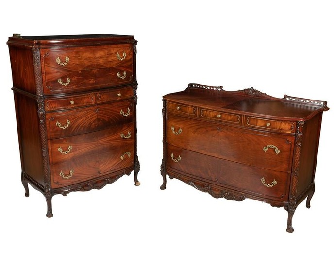 Chippendale Style Mahogany Bedroom Set - 9 Piece