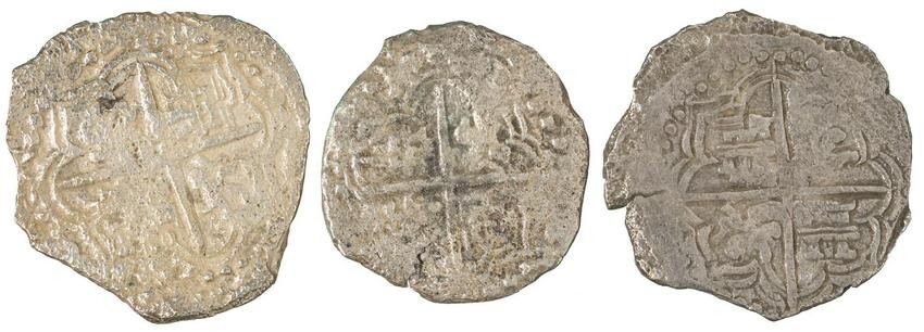 Collection of 3 Atocha 8 Reales Silver Shipwreck Coins