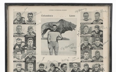 Columbia University Lions Signed Football Team Photograph, 1930s