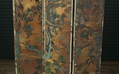 Continental Painted Leather Screen
