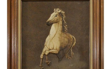 Cooper, 20th C. Oil Painting on Canvas Running Horse